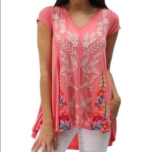 Caite Embroidered Top/Tunic Size Large